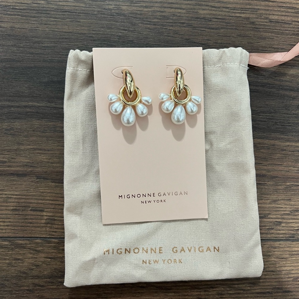 Freshwater pearl drop earrings -Mignonne Gavigan